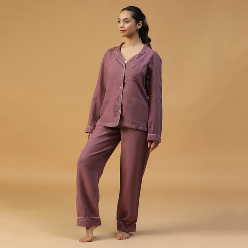 Linen Womens Night Suits